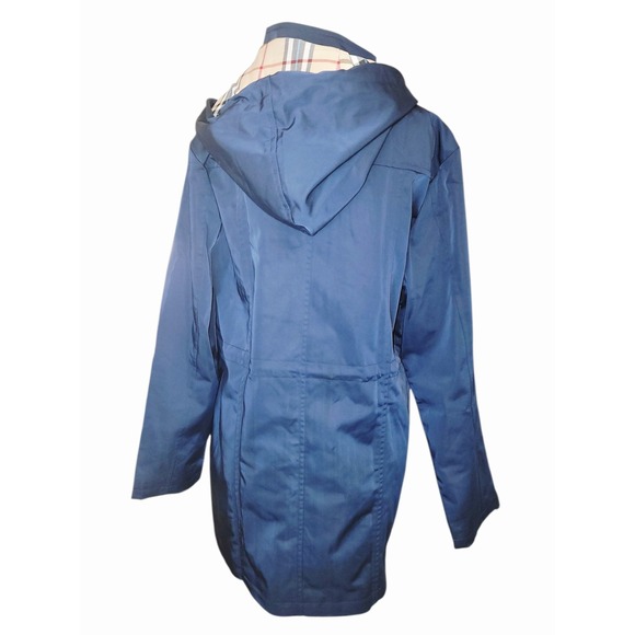 Saphirose Women's Long Hooded Anorak Style Windbreaker Jacket Outdoor Raincoat M - Picture 3 of 13